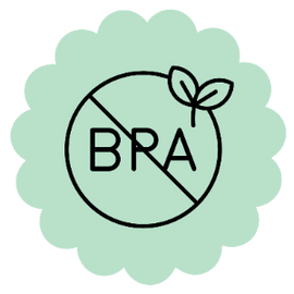 BPA Free symbol in black with green background